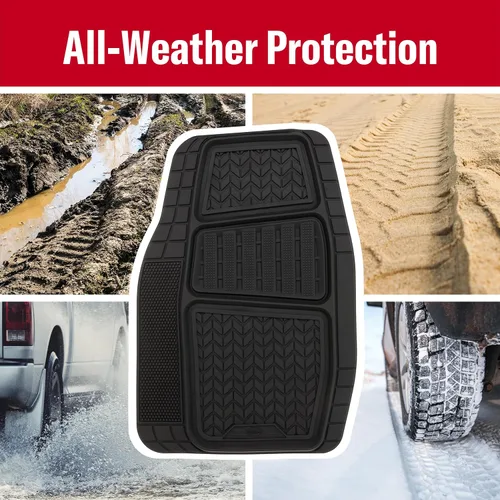 Miniatura 5 de Dickies DuraSport - Alfombrillas de 2 piezas para bandeja profunda, alfombrillas resistentes para automóviles, camiones, SUV, color negro