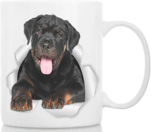 Miniatura 10 de Divertida taza de café Rottweiler – Taza de café de cerámica para perros – Regalo perfecto para los amantes de los perros – Bonita decoración