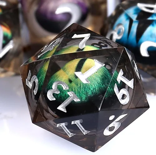 Miniatura 20 de Sharp Edge - Juego de dados DND, juego de dados de globo ocular DND, dados de ojo de dragón de núcleo líquido para juegos de mesa de rol
