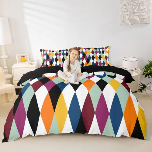 Miniatura 7 de Erosebridal Juego de ropa de cama abstracta azul neón para niñas y mujeres, funda de edredón geométrica de mármol con rayas en espiral, funda