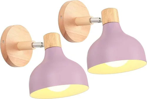 Miniatura 11 de Lámpara de pared E27 retro regulable escandinava para dormitorio, sala de estar, pasillo, cocina, iluminación interior (Amarillo, 2 piezas)