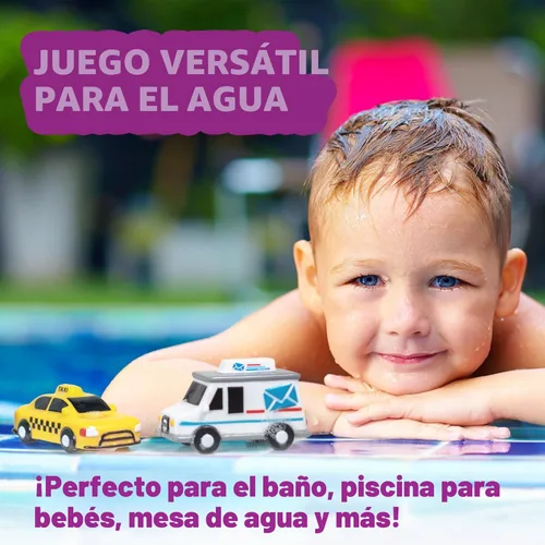 Miniatura 9 de Tub Works® Vehicles™ Coches de Baño Libres de Moho, Paquete de 6 Sellados, Diseño de Juguetes de Baño Sin Agujeros que Mantiene la Humedad Afuera