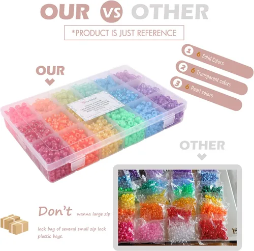 Miniatura 7 de Cuentas de pelo de 18 colores de 0.354 in para trenzas de cabello, kit de cuentas de pony arcoíris para hacer joyas, cuentas Kandi para hacer 28