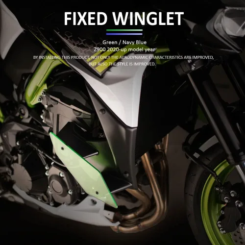 Miniatura 3 de Parabrisas de motocicleta compatible con Kawasaki Z 900 Z900 Lado de motocicleta Downforce Naked Spoilers Winglet ala de carenado de ala fija 2021