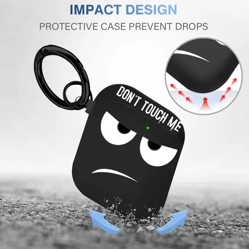 Miniatura 7 de Funda para Airpods, No Me Toques Funda para Airpods con Llavero/Cordón Funda Suave Bonita Resistente a Golpes para Mujeres y Hombres Compatible