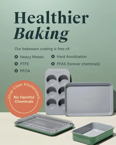 Miniatura 6 de Caraway Juego Mini de Utensilios para Hornear – Recubrimiento Cerámico Naturalmente Antiadherente y No Tóxico – Juego Compacto de Bandejas