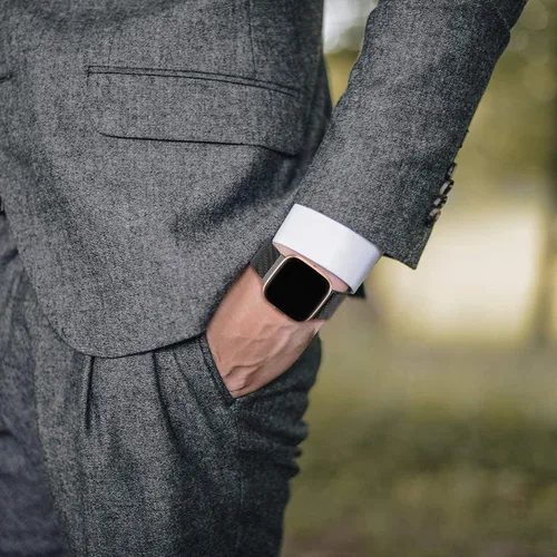 Miniatura 4 de Bandas de metal compatibles con reloj inteligente Fitbit Versa/Versa Lite/Versa 2 para mujeres y hombres, correa de repuesto de malla de acero Negro