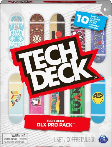 Miniatura 2 de TECH DECK Fingerboard - Paquete de 10 patinetas coleccionables Ultra DLX de Element, Primitive y Flip, gráficos auténticos de tabla, uso en todos