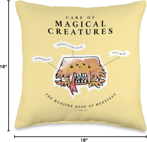 Miniatura 4 de Harry Potter Care of Magical Creatures - Almohada de libro, 16 x 16 pulgadas, multicolor
