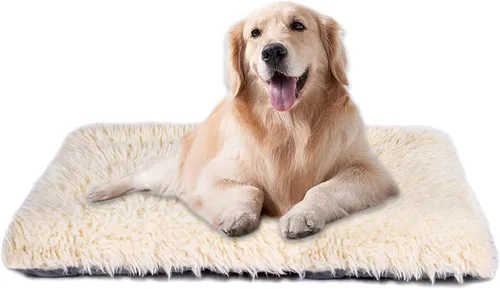 Miniatura 19 de Cama lavable a máquina, almohadilla de felpa de lujo para perros y gatos, tapete inferior antideslizante para perrera, camas peludas para razas