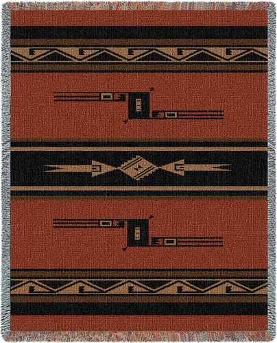 Miniatura 11 de Pure Country Weavers - Manta con fetiches - Inspirada en nativos americanos del suroeste - Manta tejida de regalo, algodón, 72x54, fabricada en EE.UU