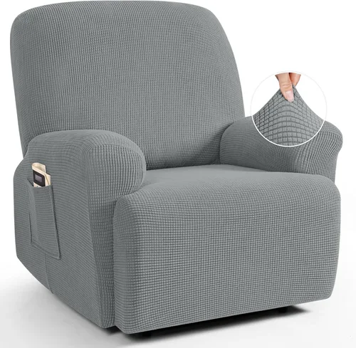 Miniatura 53 de TAOCOCO Funda reclinable de 4 piezas, funda elástica para sofá reclinable de 4 piezas, funda reclinable con 1 asiento, protector suave, fundas