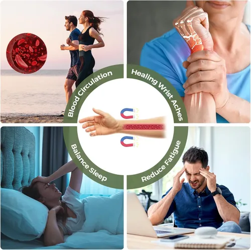 Miniatura 3 de Pulseras magnéticas de cobre para hombre de MagEnergy, pulsera de cobre 99.9% puro con imanes de doble fila, joyería ajustable con herramienta