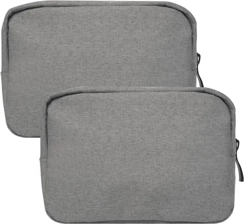 Miniatura 7 de Pequeña bolsa de maquillaje para bolso, paquete de 2 bolsas de viaje con cremallera, mini organizador portátil versátil para artículos de tocador
