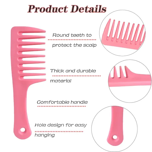 Miniatura 2 de Juego de 2 mini peines para el cabello, cepillo desenredante de dientes anchos pequeños para mujeres, peine de ducha portátil para cabello rizado
