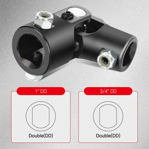 Miniatura 4 de CCIYU Juntas de dirección negras 1" DD a 3/4" DD U-Joint Eje 3.780 in