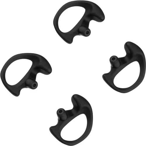 Repuesto universal de silicona suave para Baofeng Motorola Kenwood Retevis Midland Auriculares de radios bidireccionales (negro, pequeño, 2 pares)