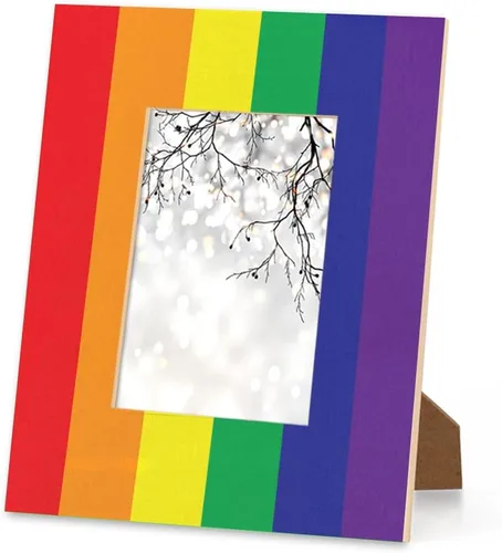Miniatura 5 de Pardick Pride Rainbow - Marco de fotos gay LGBT de 4 x 6 pulgadas, marcos de fotos de madera para exhibir fotos de 4 x 6 pulgadas sin paspartú