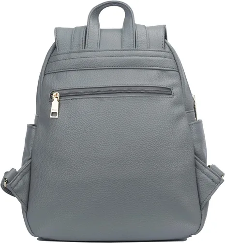 Miniatura 4 de KKXIU Mochila acolchada de cuero de moda para mujeres, adolescentes, niñas, damas, bolsas de viaje, Gris