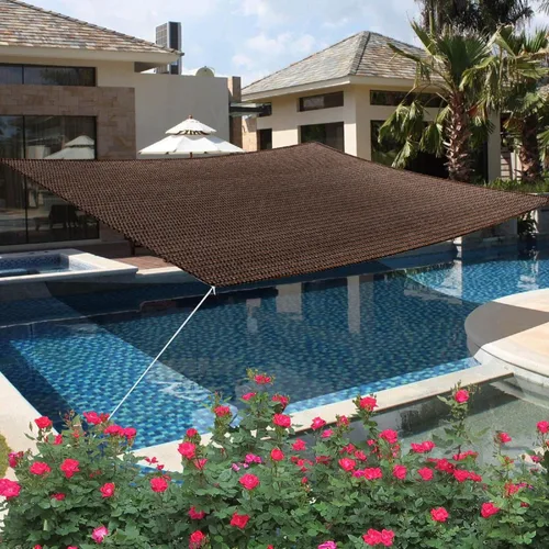 Miniatura 6 de Toldo rectangular de 15 x 19 pies, pantalla de tela de refugio con 95% de bloqueo UV, para patio al aire libre, de grado comercial resistente Marrón