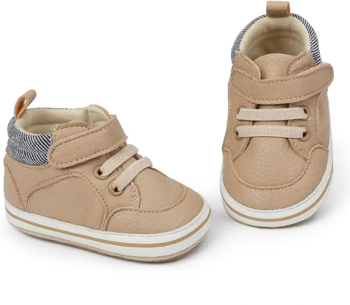 Miniatura 42 de COSANKIM Zapatos deportivos para bebé niño y niña, zapatos de tobillo altos, antideslizantes, suela suave, zapatos de cuna para niños pequeños