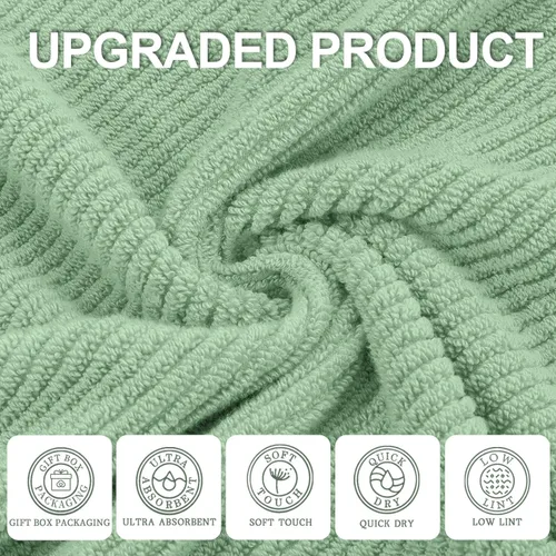 Miniatura 161 de VOOVA & MOVAS Toallas de mano blancas - 100% algodón Ligeras Gruesas Secado rápido Suaves Absorbentes, paquete de 4 piezas grandes de 18
