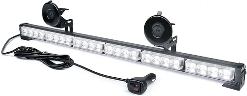 Miniatura 10 de Xprite - juego de luces de emergencia para vehículos, señalizador de tránsito, 7 modos, de 27 pulgadas, 24 luces ledes amarillas.