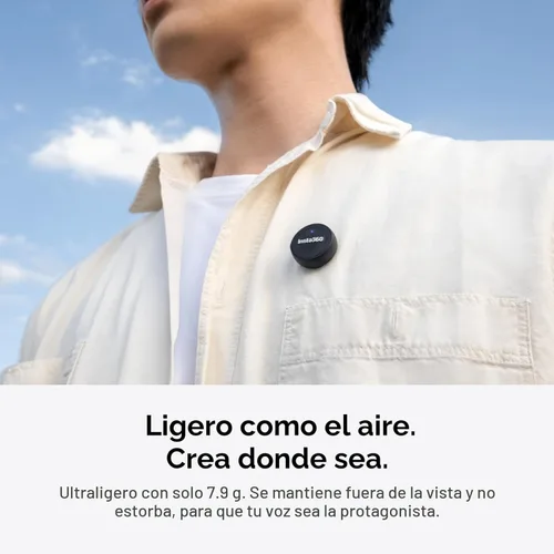 Miniatura 2 de Insta360 Mic Air (1 TX + 1 RX), Micrófono Inalámbrico con Cancelación de Ruido, Alcance de 300m, para USB-C iPhone/Android/PC/Mac, Vlog, Transmisión