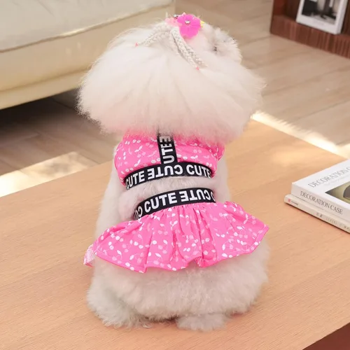 Miniatura 3 de CuteBone Vestido deportivo para perros de dos piezas, falda ligera para cachorros, ropa para gatos pequeños, ropa para gatos SPS12XS