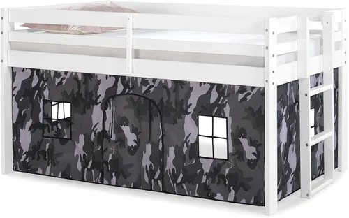 Miniatura 18 de Alaterre Furniture Jasper - Cama tipo loft junior individual, marco gris paloma y fondo de camuflaje gris