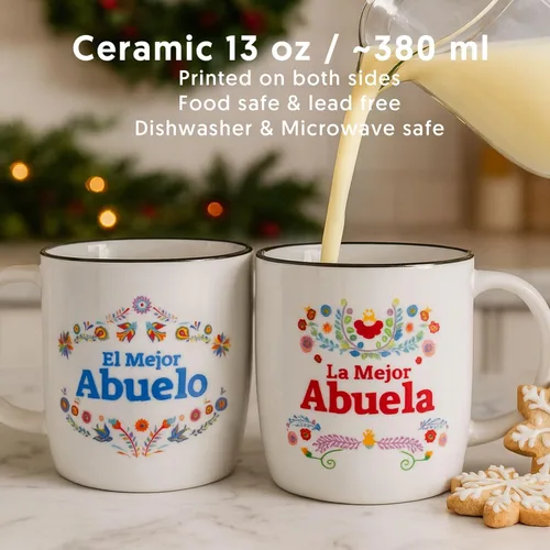 Miniatura 10 de Triple Gifffted Regalos para Abuelos, Las Mejores Tazas de Café de Abuela y Abuelo en Español, Mejor Abuela y Abuelo Latino, Regalo para Día