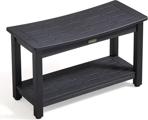 Miniatura 8 de Banco de ducha resistente para ducha interior, taburete de baño de poliéster blanco para afeitarse las piernas o asiento de baño de spa, asiento