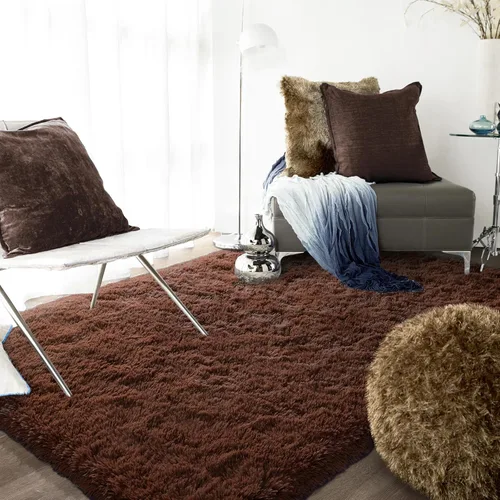 Miniatura 6 de Ompaa Alfombra esponjosa, alfombra mullida súper suave para dormitorio, sala de estar, alfombra grande de felpa de 6 x 9 pies, alfombra de pelo