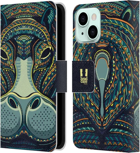 Miniatura 11 de Head Case Designs Bear Aztec Animal Faces 2 Leather Wallet Case Compatible with Apple iPhone 13 Mini