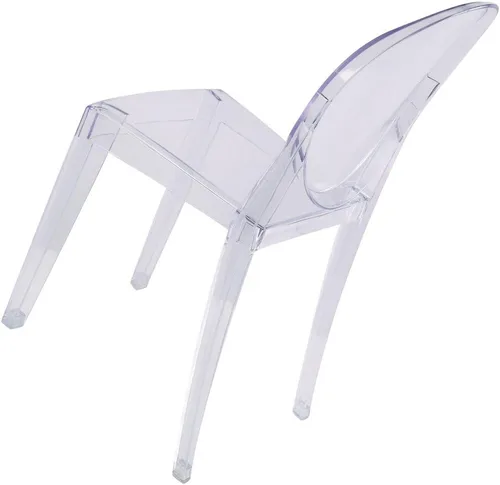 Miniatura 4 de 2xhome - Silla auxiliar estilo Victoria Ghost Silla de acrílico transparente (transparente), individual, juego de 1 Claro
