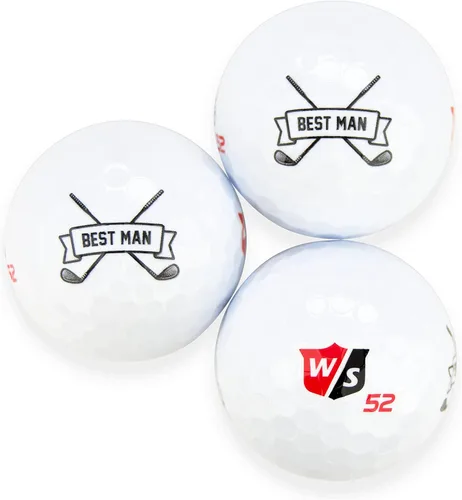 Wilson - Funda de 3 pelotas de golf personalizadas para hombres, regalo de padrinos de boda, regalos para el padre de la novia, diseño personalizado