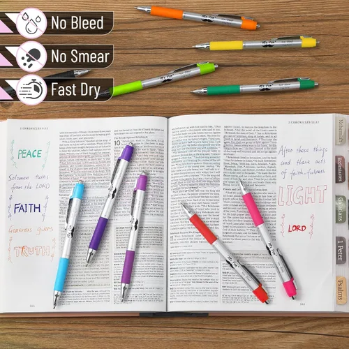 Miniatura 3 de Mr. Pen - Bolígrafos de la Biblia que no se traspasan, paquete de 10, bolígrafos de diario bíblico, bolígrafo colorido de la Biblia