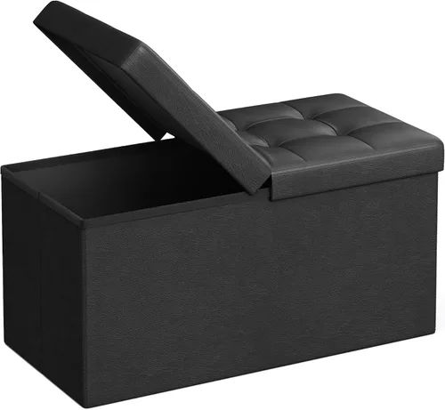 Miniatura 11 de SONGMICS Colección MAZIE - Banco otomano de almacenamiento de 43 pulgadas con tapa abatible, baúl de almacenamiento con soporte de marco de hierro