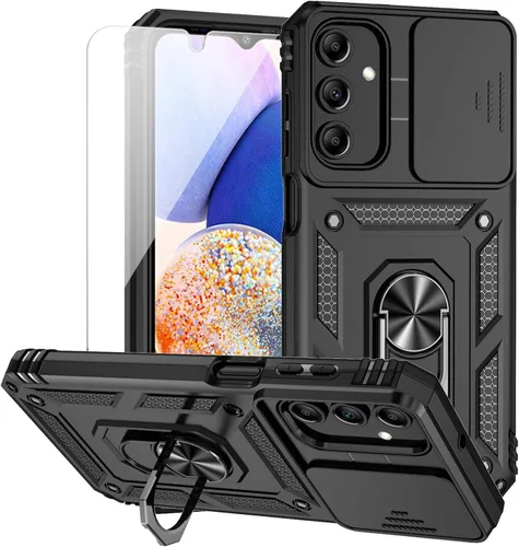 Funda para Samsung Galaxy A15 5G con cubierta para lente de cámara, protector de pantalla HD, doble capa de grado militar, probada contra caídas,
