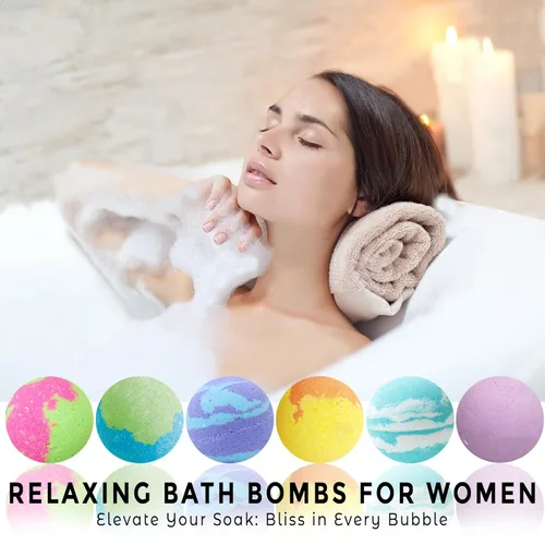 Miniatura 6 de Bombas de baño para mujer, relajantes con mensajes inspiradores, 12 bombas de baño naturales y orgánicas con aceites esenciales y manteca de karité