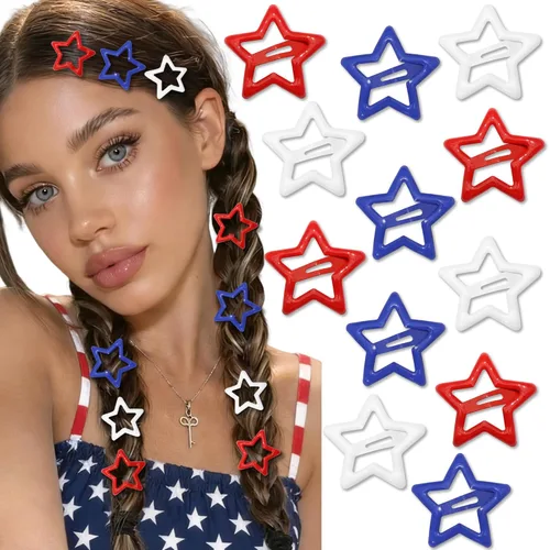 Miniatura 18 de NAISKA Pinzas para el cabello con diseño de estrella negra, antideslizantes, accesorios para niñas y mujeres (12 unidades)