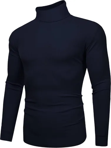 Miniatura 3 de Amussiar Sudadera de cuello alto para hombre, de manga larga, elástica, ligera, térmica, básica