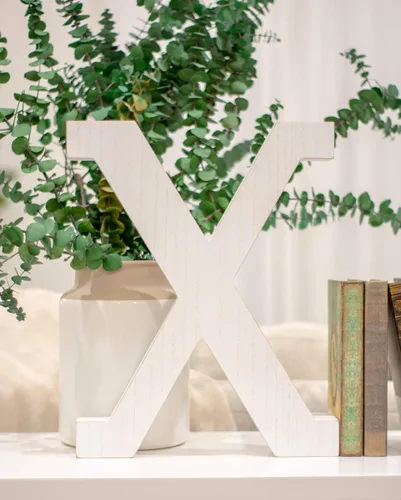 Miniatura 22 de BARNWOODUSA LLC Letras rústicas grandes del alfabeto, monograma de madera de pie para decoración de mantel y chimenea, bloques decorativos de letras