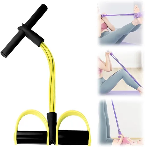 Miniatura 7 de Bandas de resistencia con asas, 21 bandas de resistencia de fitness, 4 tubos de pedal de tobillo bandas de estiramiento para entrenamientos