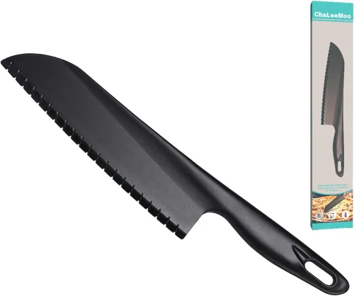 Cuchillo de nailon de 11 pulgadas para sartenes antiadherentes, cortador de cocina dentado de plástico para cortar pasteles, brownies, lasaña o