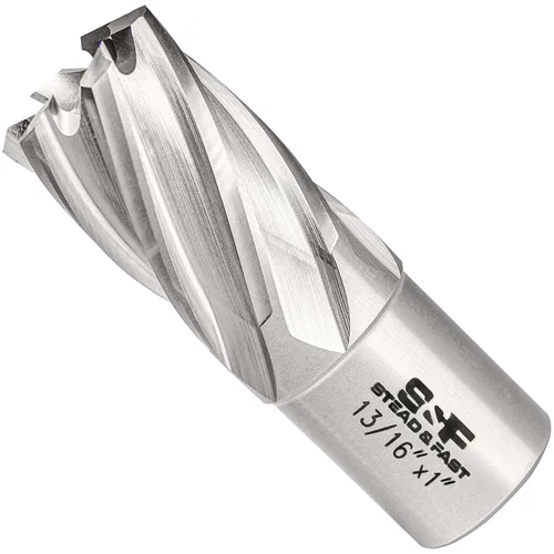 Miniatura 27 de S&F STEAD & FAST Cortador anular, diámetro de corte de 9/16" x 1" profundidad de corte para prensa de taladro magnética, brocas Mag con pasador
