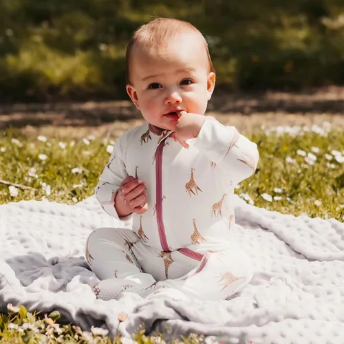 Miniatura 2 de Pijama suave de viscosa de bambú para bebé, cierre de cremallera, 0-24 meses