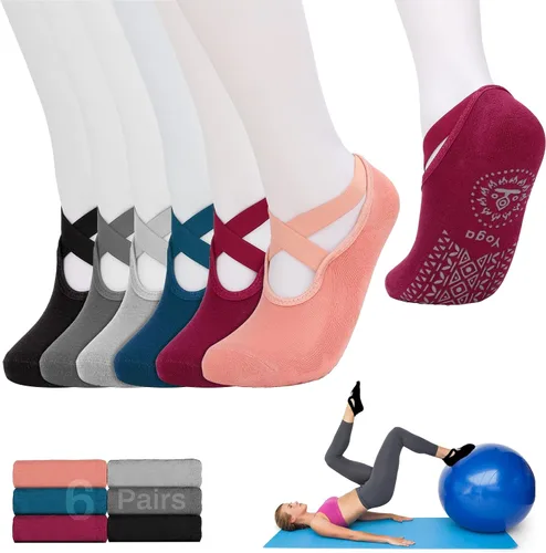 Luckit Calcetines de yoga con puños para mujer calcetines antideslizantes para pilates calcetines de fitness calcetines antideslizantes para yoga