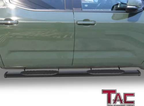 Miniatura 3 de TAC - Estribos laterales de flecha compatibles con Toyota Tundra CrewMax 2022-2025 Truck Pickup de 5 pulgadas, textura de aluminio, barras Nerf