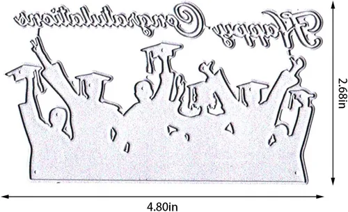 Miniatura 2 de ALIBBON Troqueles para graduados para hacer tarjetas, palabras de felicitaciones, troqueles de corte de metal, troqueles de fondo de graduación